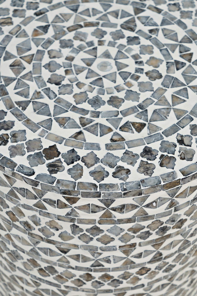 Jofran - Global Archive Small Terrazzo Capiz Shell Accent Table - Grey Tribal - 1730-2814GTR view 3