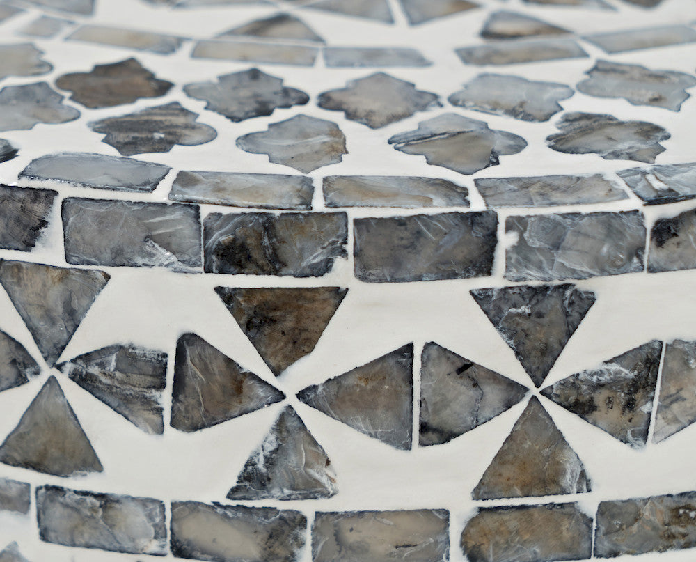 Jofran - Global Archive Small Terrazzo Capiz Shell Accent Table - Grey Tribal - 1730-2814GTR view 4