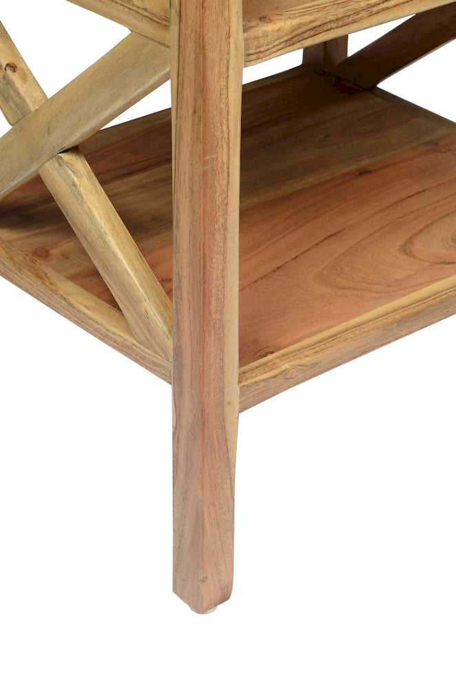 Jofran - Global Archive Solid Wood X-Side Accent Table - Natural - 1730-37 view 3