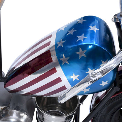 Jofran - Glory Days 70in Patriotic American Flag Motorcycle Bar Console Table with Storage and Ice Bucket - 2323-RWB view 12
