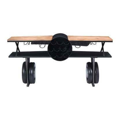 Jofran - Glory Days Maverick 72in Airplane Bar Aviator Lounge Console Table with Reclaimed Hardware and Storage - 2323-MAVERICK veiw 3