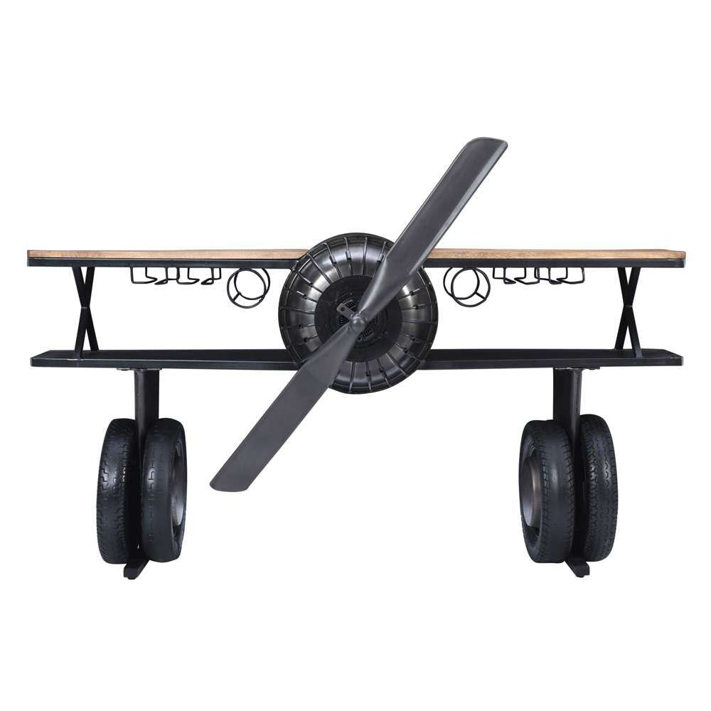 Jofran - Glory Days Maverick 72in Airplane Bar Aviator Lounge Console Table with Reclaimed Hardware and Storage - 2323-MAVERICK veiw 5