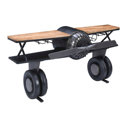 Jofran - Glory Days Maverick 72in Airplane Bar Aviator Lounge Console Table with Reclaimed Hardware and Storage - 2323-MAVERICK view 2
