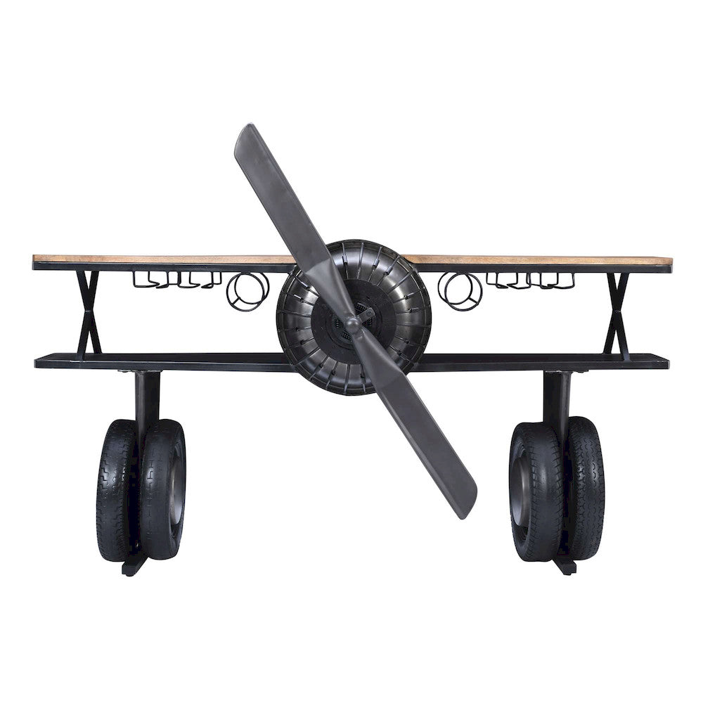 Jofran - Glory Days Maverick 72in Airplane Bar Aviator Lounge Console Table with Reclaimed Hardware and Storage - 2323-MAVERICK view 4