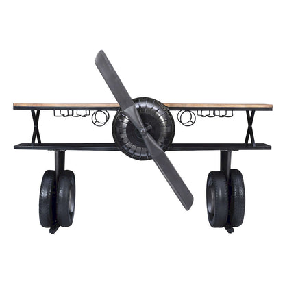 Jofran - Glory Days Maverick 72in Airplane Bar Aviator Lounge Console Table with Reclaimed Hardware and Storage - 2323-MAVERICK view 4