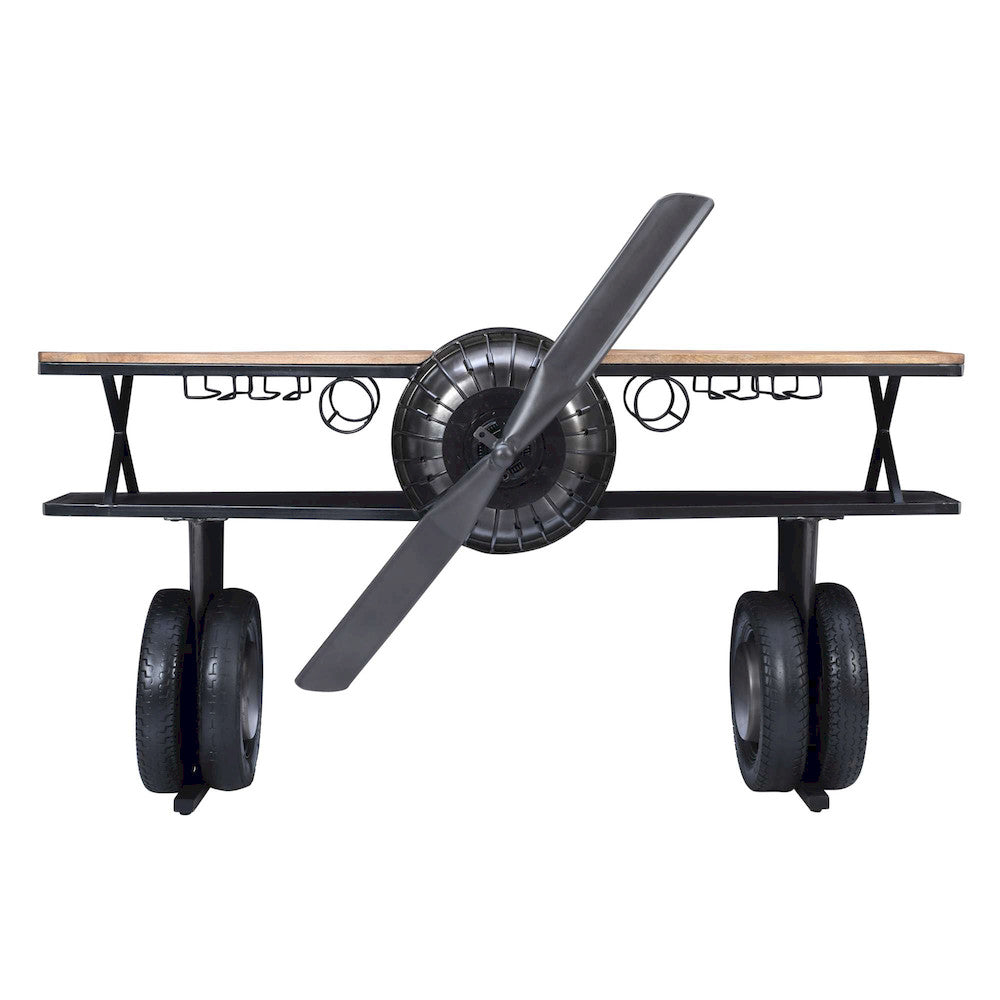 Jofran - Glory Days Maverick 72in Airplane Bar Aviator Lounge Console Table with Reclaimed Hardware and Storage - 2323-MAVERICK view 5