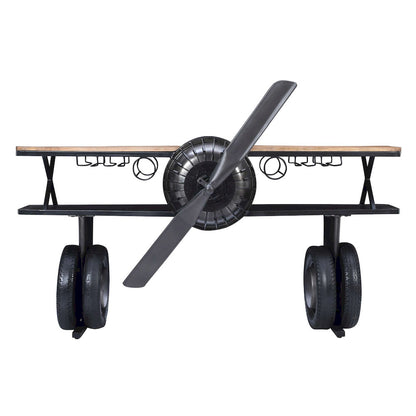 Jofran - Glory Days Maverick 72in Airplane Bar Aviator Lounge Console Table with Reclaimed Hardware and Storage - 2323-MAVERICK view 5