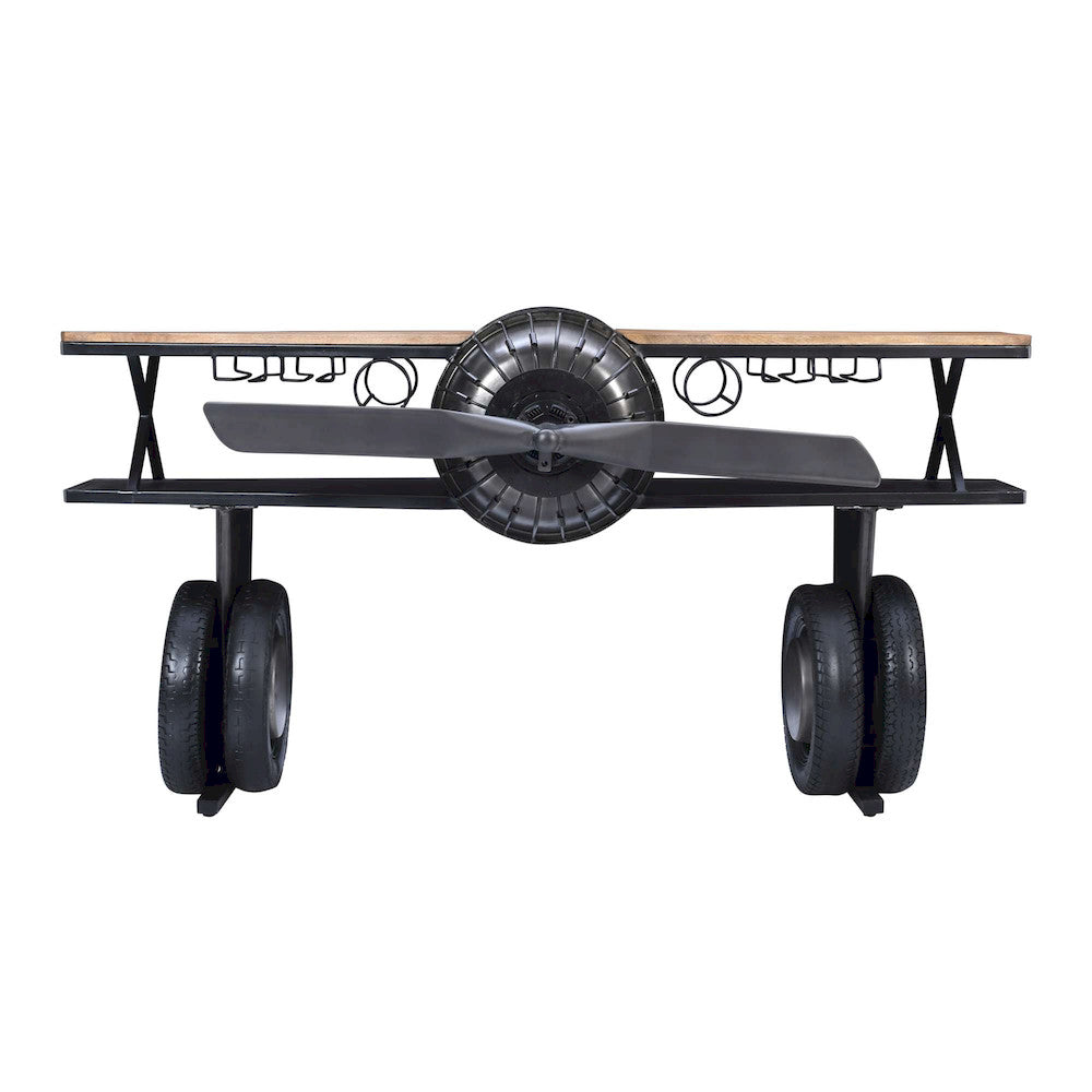 Jofran - Glory Days Maverick 72in Airplane Bar Aviator Lounge Console Table with Reclaimed Hardware and Storage - 2323-MAVERICK view 6