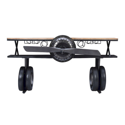 Jofran - Glory Days Maverick 72in Airplane Bar Aviator Lounge Console Table with Reclaimed Hardware and Storage - 2323-MAVERICK view 6