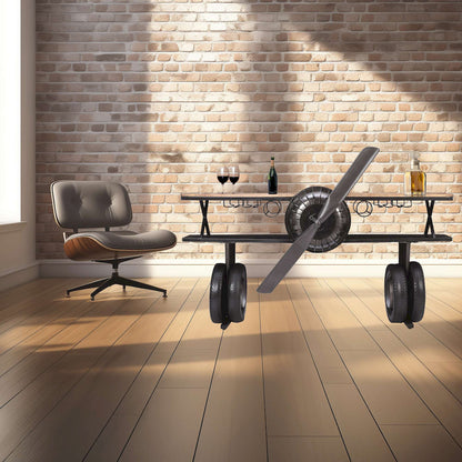 Jofran - Glory Days Maverick 72in Airplane Bar Aviator Lounge Console Table with Reclaimed Hardware and Storage - 2323-MAVERICK view 7