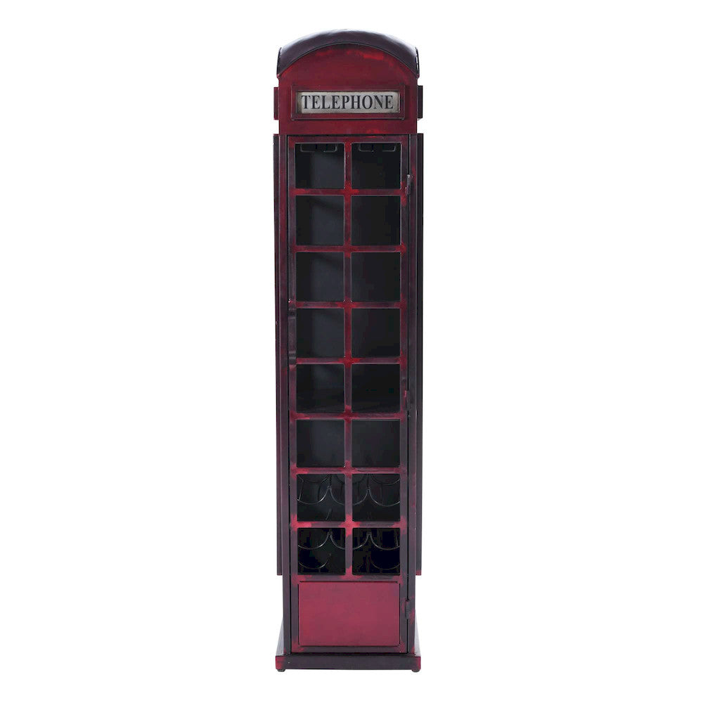 Jofran - Glory Days Telly Vintage Telephone Booth Lounge Bar Cabinet with Wine Rack and Storage - 2323-TELLY view 1