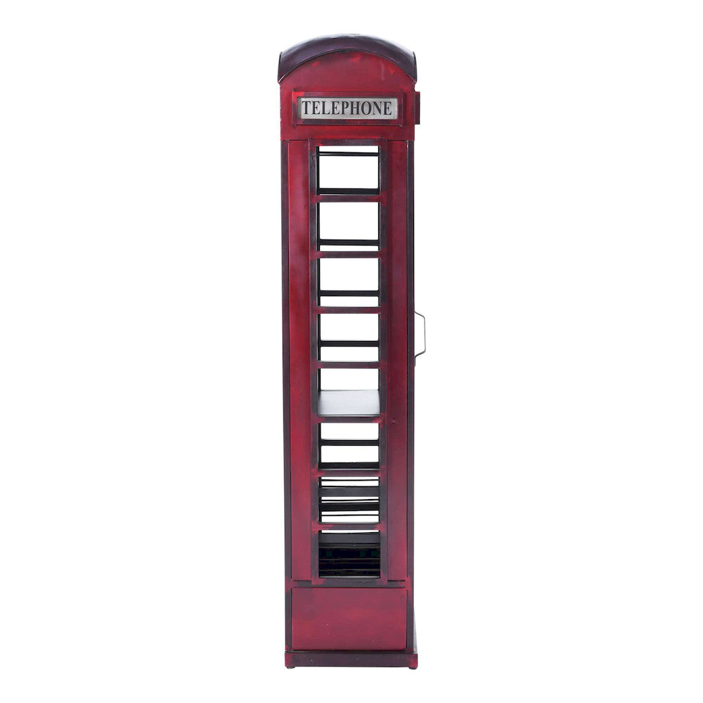 Jofran - Glory Days Telly Vintage Telephone Booth Lounge Bar Cabinet with Wine Rack and Storage - 2323-TELLY view 6