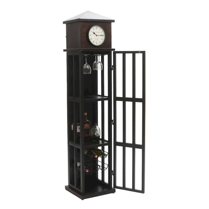 Jofran - Glory Days Watchtower Vintage Clock Lounge Bar Cabinet with Wine Rack and Storage in 0 - 2323-WATCHTOWER view 4