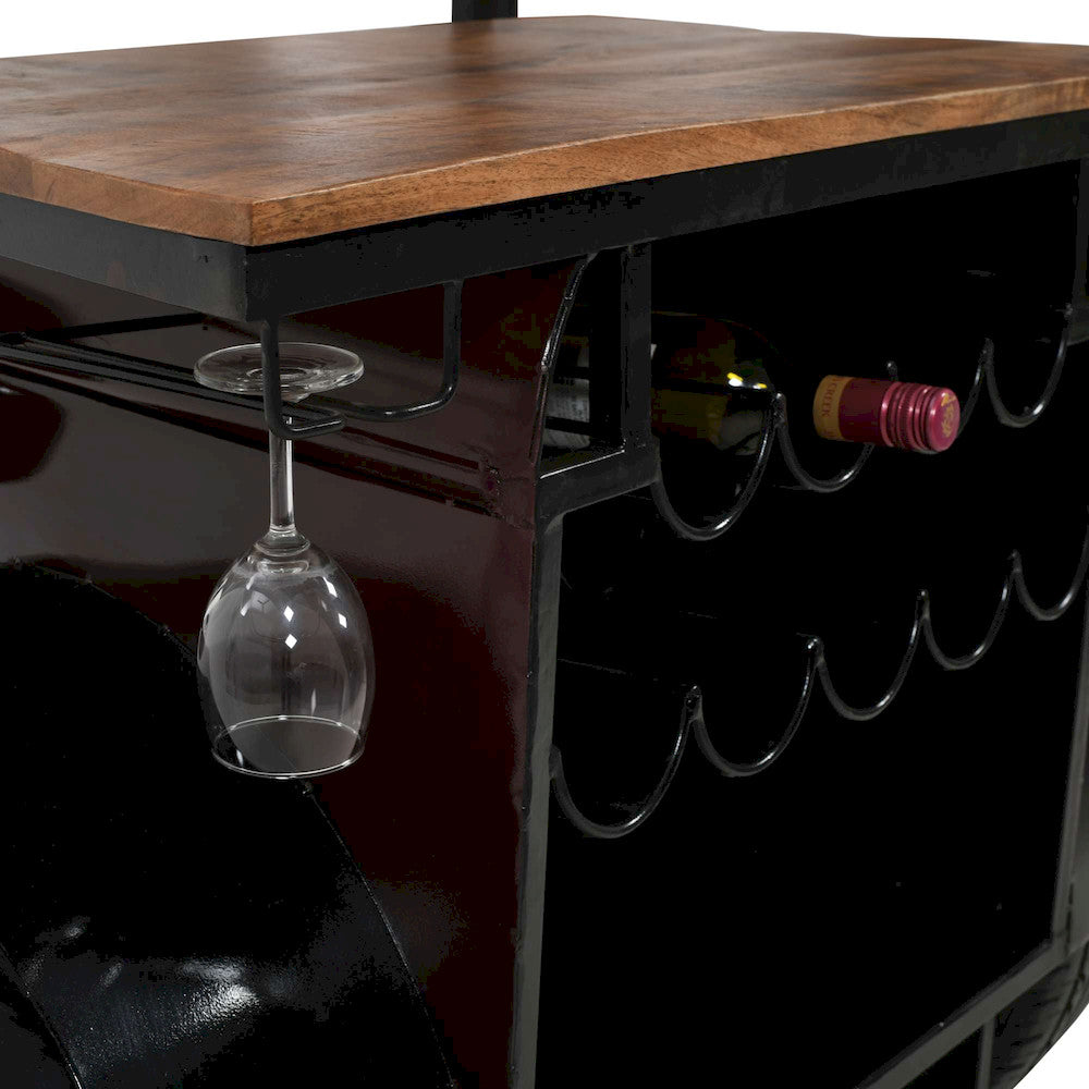 Jofran - Glory Days Woody Vintage Car Console Table Home Bar in Black - 2323-WOODY view 8