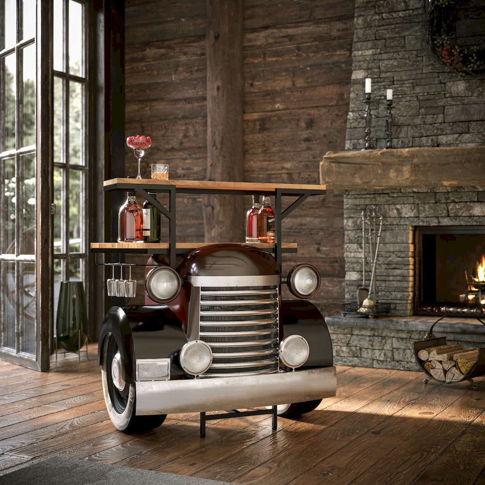 Jofran - Glory Days Woody Vintage Car Console Table Home Bar in Black - 2323-WOODY view 9