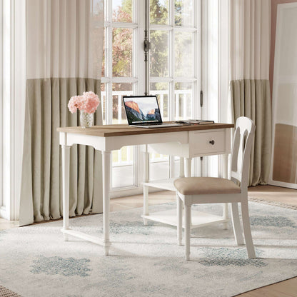 Jofran - Grafton Farms Desk Chair - Brushed White, Cream Fabric - 1978-360KD view 6