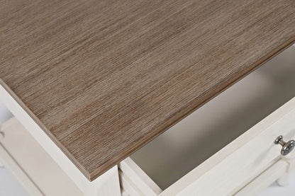 Jofran - Grafton Farms End Table with Drawer - Brushed White with brushed brown top - 1978-3 view 3