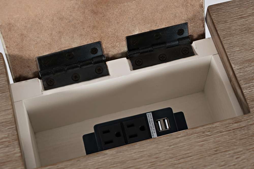 Jofran - Grafton Farms USB Charging Desk and Chair Set - Brushed White and Brushed Brown - 1978-46360KDKT veiw 3