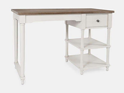 Jofran - Grafton Farms USB Charging Desk - Brushed White with Brushed brown top - 1978-46 veiw 1