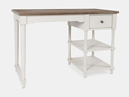 Jofran - Grafton Farms USB Charging Desk - Brushed White with Brushed brown top - 1978-46 veiw 1