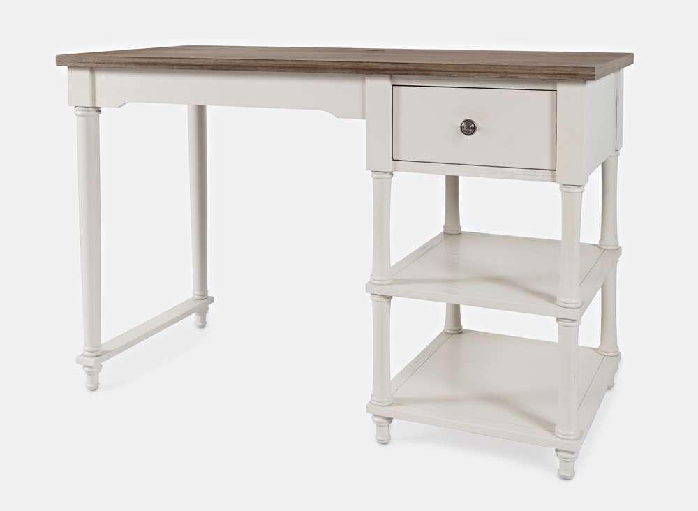 Jofran - Grafton Farms USB Charging Desk - Brushed White with Brushed brown top - 1978-46 veiw 3