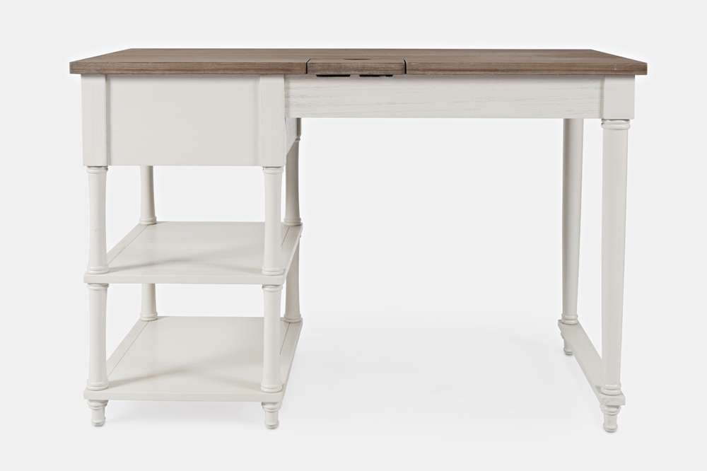 Jofran - Grafton Farms USB Charging Desk - Brushed White with Brushed brown top - 1978-46 veiw 4