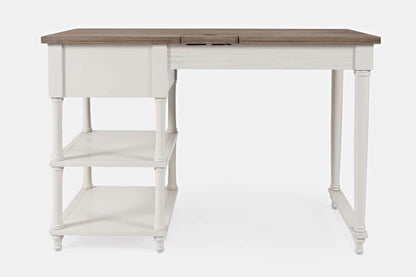 Jofran - Grafton Farms USB Charging Desk - Brushed White with Brushed brown top - 1978-46 veiw 4