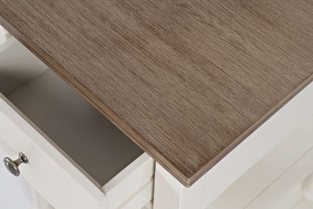 Jofran - Grafton Farms USB Charging Desk - Brushed White with Brushed brown top - 1978-46 veiw 5