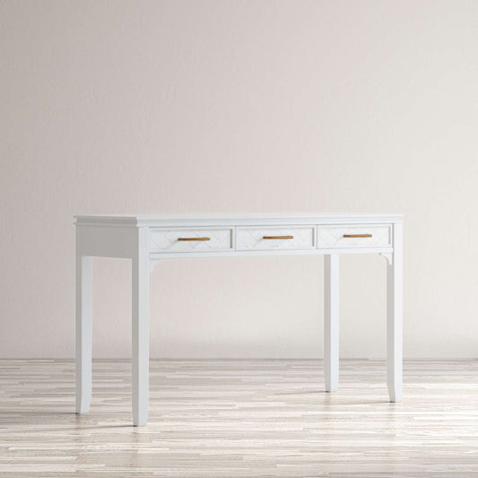 Jofran - Gramercy Chevron Three Drawer USB Charging Desk - Blanc White - 2056-48 view 2