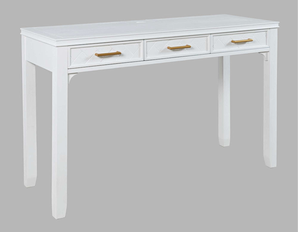 Jofran - Gramercy Chevron Three Drawer USB Charging Desk - Blanc White - 2056-48 view 3