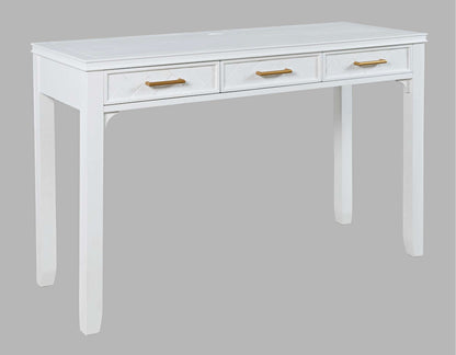 Jofran - Gramercy Chevron Three Drawer USB Charging Desk - Blanc White - 2056-48 view 3