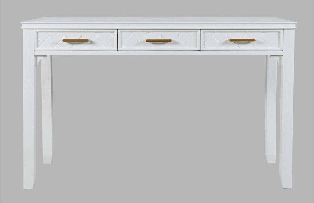 Jofran - Gramercy Chevron Three Drawer USB Charging Desk - Blanc White - 2056-48 view 7