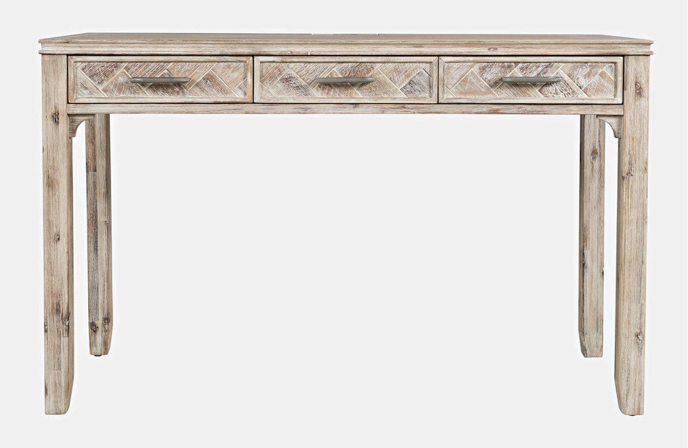 Jofran - Gramercy Chevron Three Drawer USB Charging Desk - Grey Wash - 2156-48 view 1