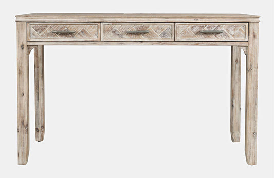 Jofran - Gramercy Chevron Three Drawer USB Charging Desk - Grey Wash - 2156-48 view 1