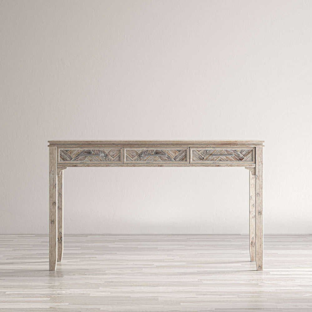 Jofran - Gramercy Chevron Three Drawer USB Charging Desk - Grey Wash - 2156-48 view 7