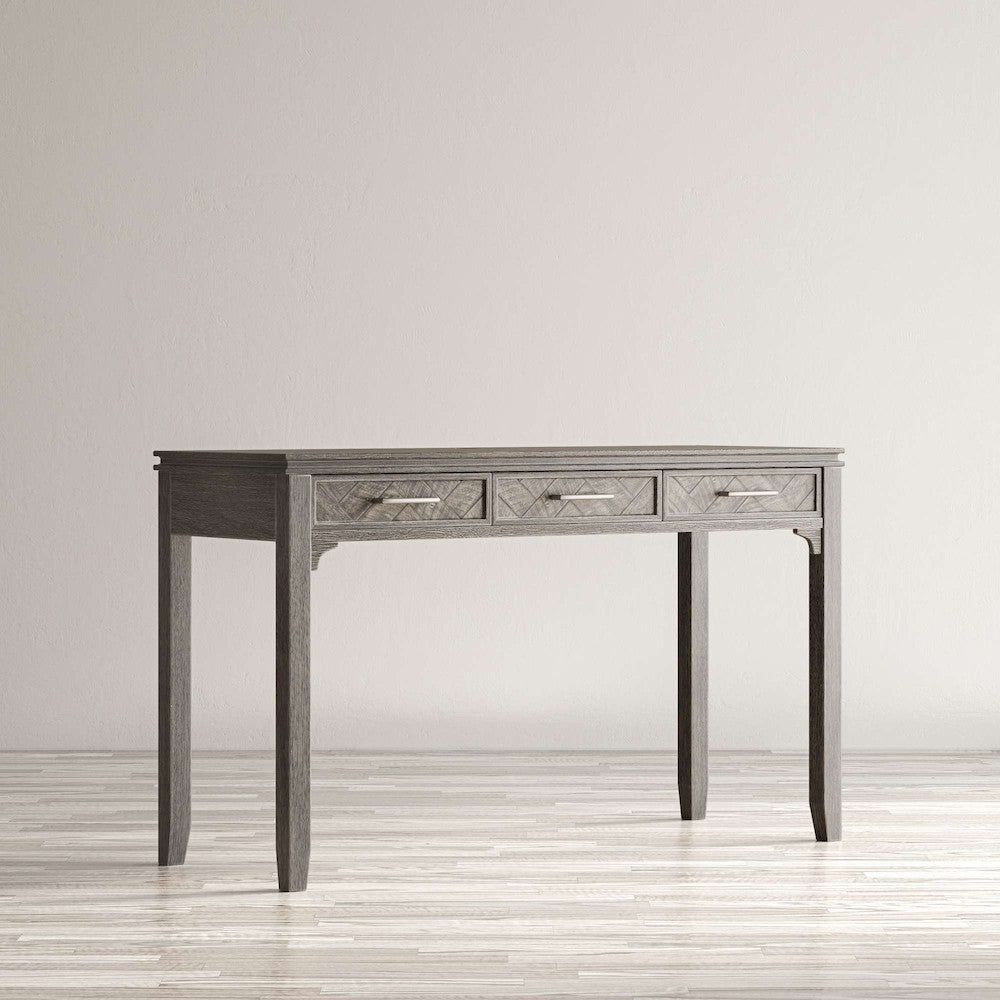 Jofran - Gramercy Chevron Three Drawer USB Charging Desk - Platinum - 1356-48 view 2