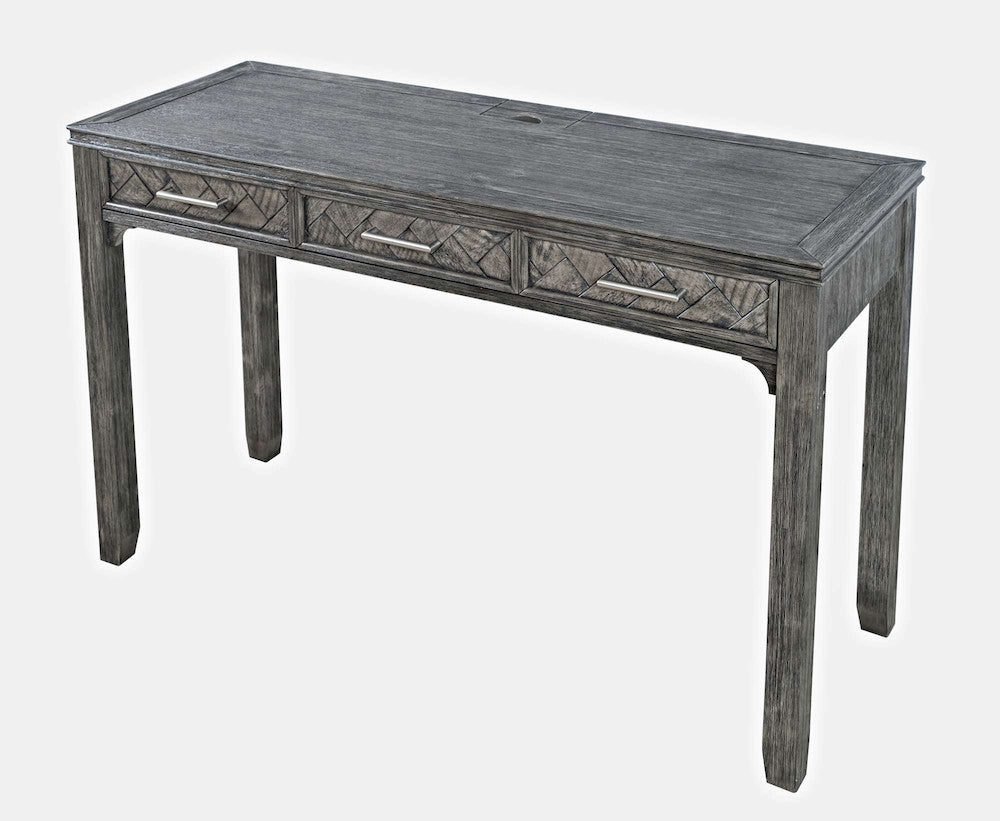 Jofran - Gramercy Chevron Three Drawer USB Charging Desk - Platinum - 1356-48 view 5