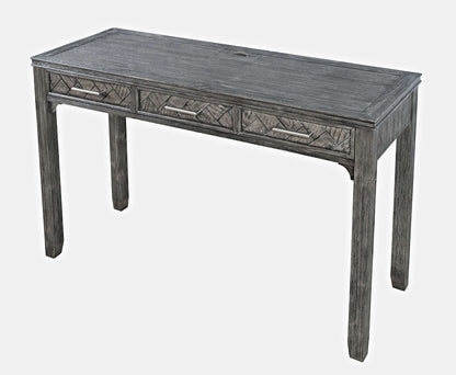 Jofran - Gramercy Chevron Three Drawer USB Charging Desk - Platinum - 1356-48 view 5
