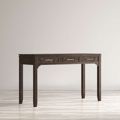 Jofran - Gramercy Chevron Three Drawer USB Charging Desk - Wire brushed Brown - 1756-48 view 6