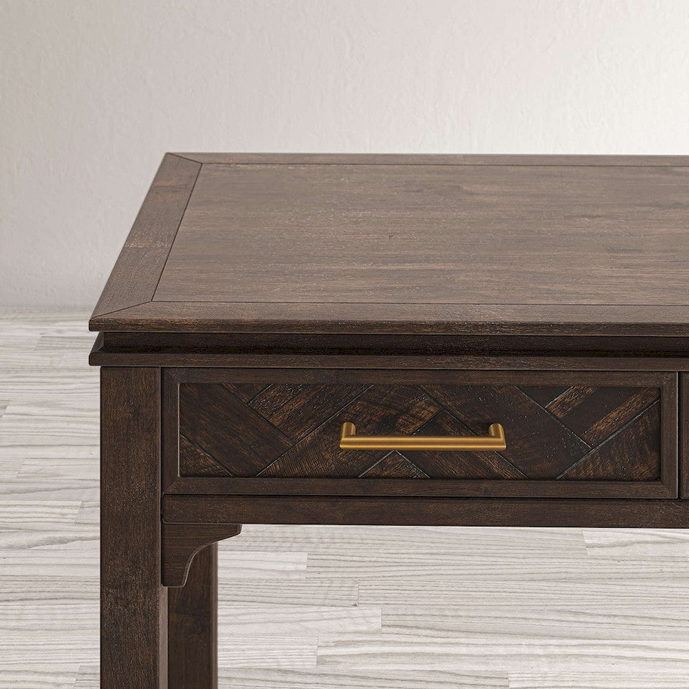 Jofran - Gramercy Chevron Three Drawer USB Charging Desk - Wire brushed Brown - 1756-48 view 7