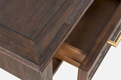 Jofran - Gramercy Chevron Three Drawer USB Charging Desk - Wire brushed Brown - 1756-48 view 8