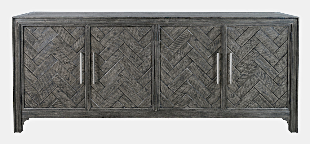Jofran - Gramercy Mid-Century Modern Chevron Four Door 79in Accent Cabinet - 1356-79 view 1