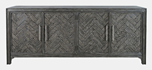Jofran - Gramercy Mid-Century Modern Chevron Four Door 79in Accent Cabinet - 1356-79 view 1