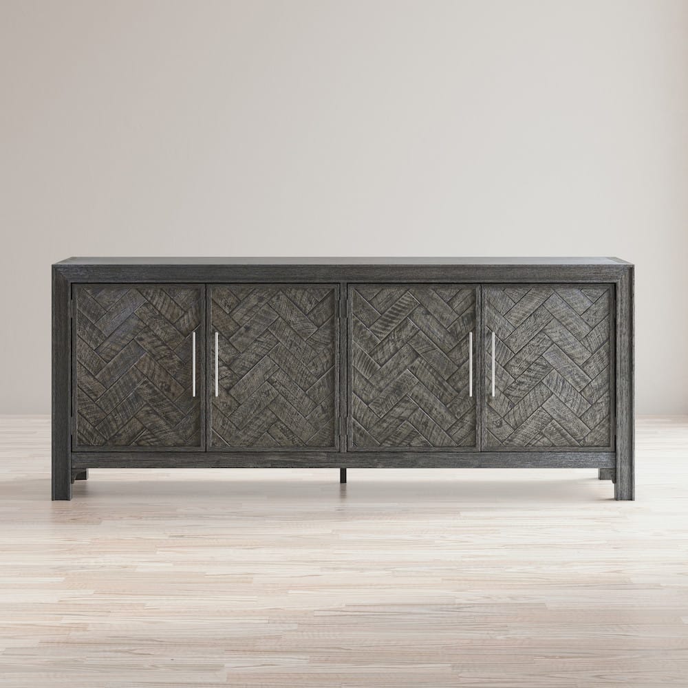 Jofran - Gramercy Mid-Century Modern Chevron Four Door 79in Accent Cabinet - 1356-79 view 7
