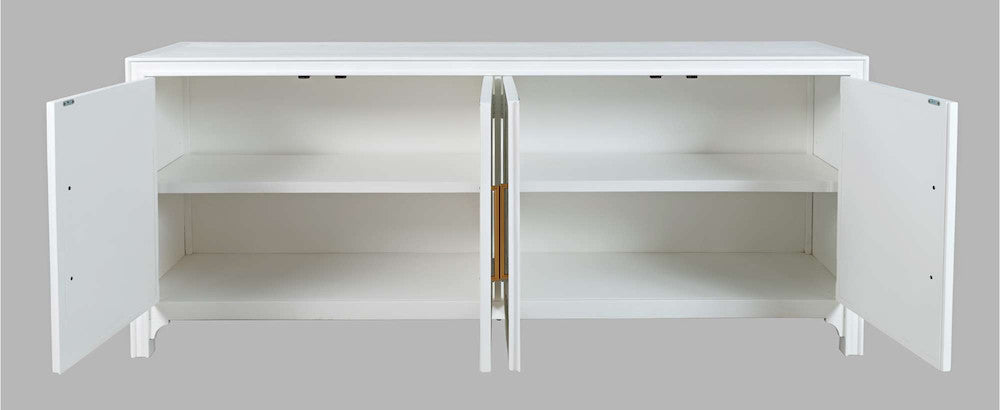 Jofran - Gramercy Mid-Century Modern Chevron Four Door 79in Accent Cabinet - Blanc White - 2056-79 view 5