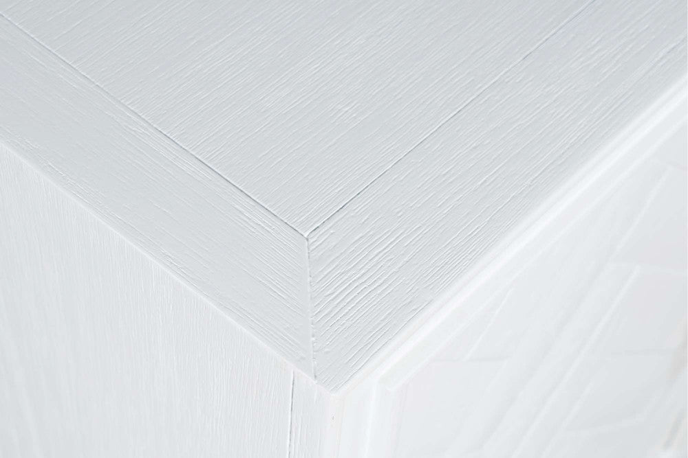 Jofran - Gramercy Mid-Century Modern Chevron Four Door 79in Accent Cabinet - Blanc White - 2056-79 view 6