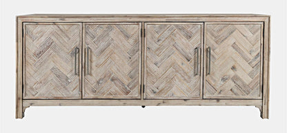 Jofran - Gramercy Mid-Century Modern Chevron Four Door 79in Accent Cabinet - Grey Wash - 2156-79 view 1