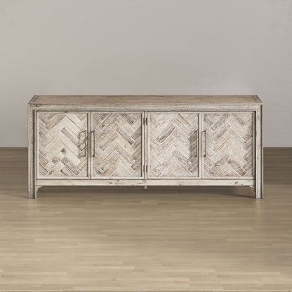 Jofran - Gramercy Mid-Century Modern Chevron Four Door 79in Accent Cabinet - Grey Wash - 2156-79 view 6