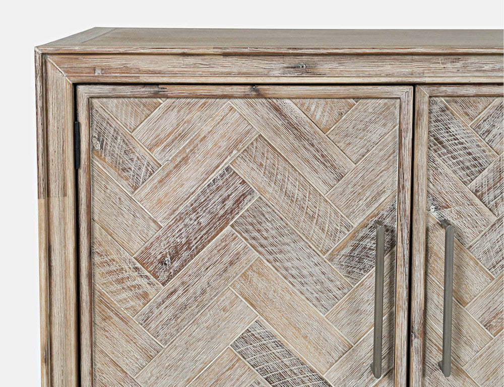 Jofran - Gramercy Mid-Century Modern Chevron Four Door 79in Accent Cabinet - Grey Wash - 2156-79 view 8