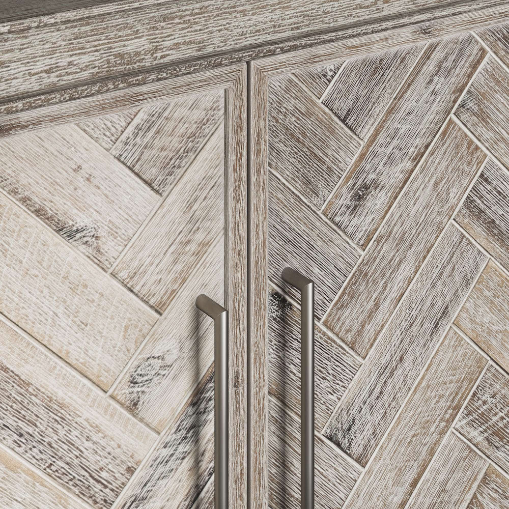 Jofran - Gramercy Mid-Century Modern Chevron Four Door 79in Accent Cabinet - Grey Wash - 2156-79 view 9